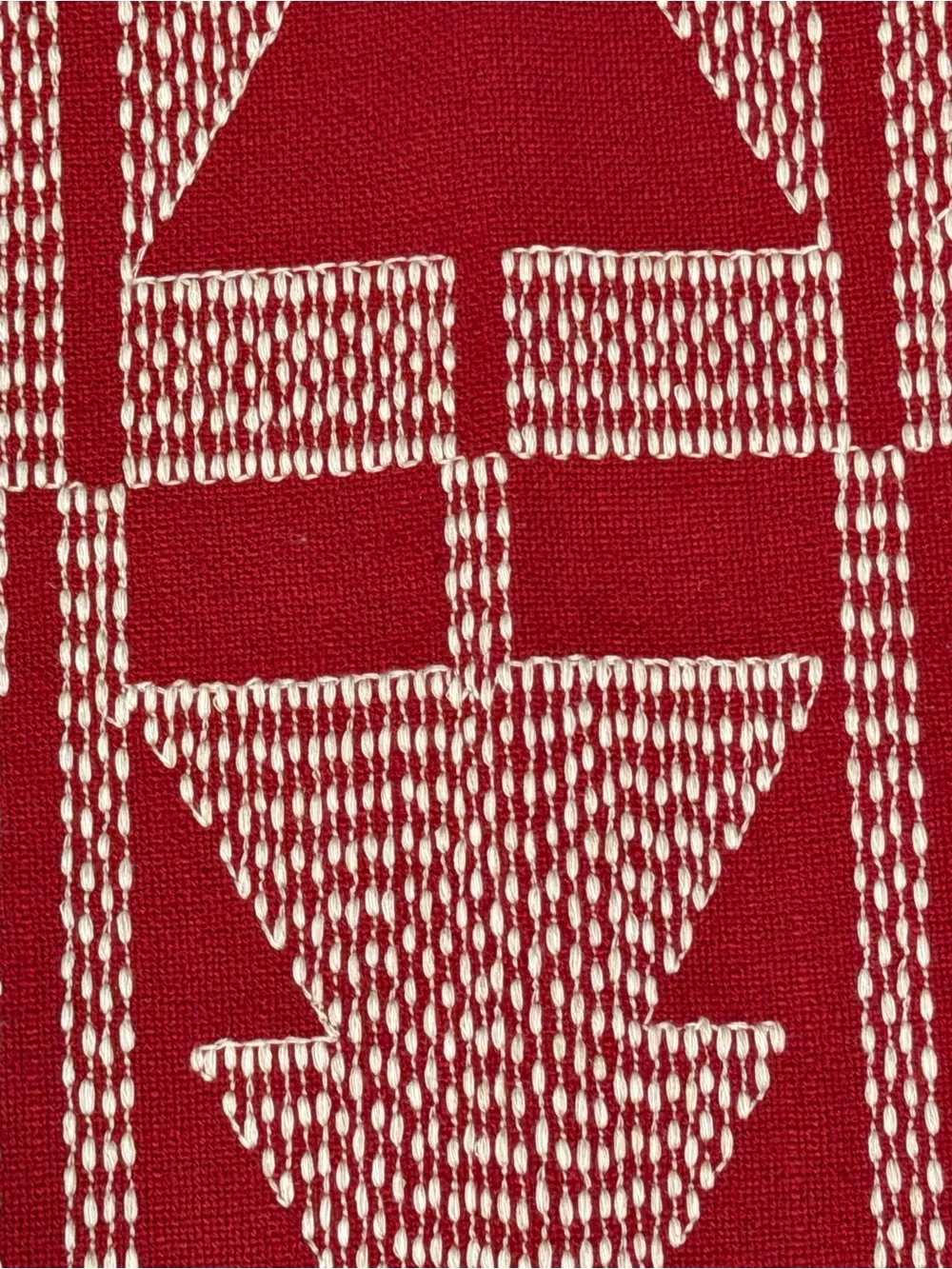 FA Home & Apparel Red Geometric Cotton Slub Throw Pillow Cover 20